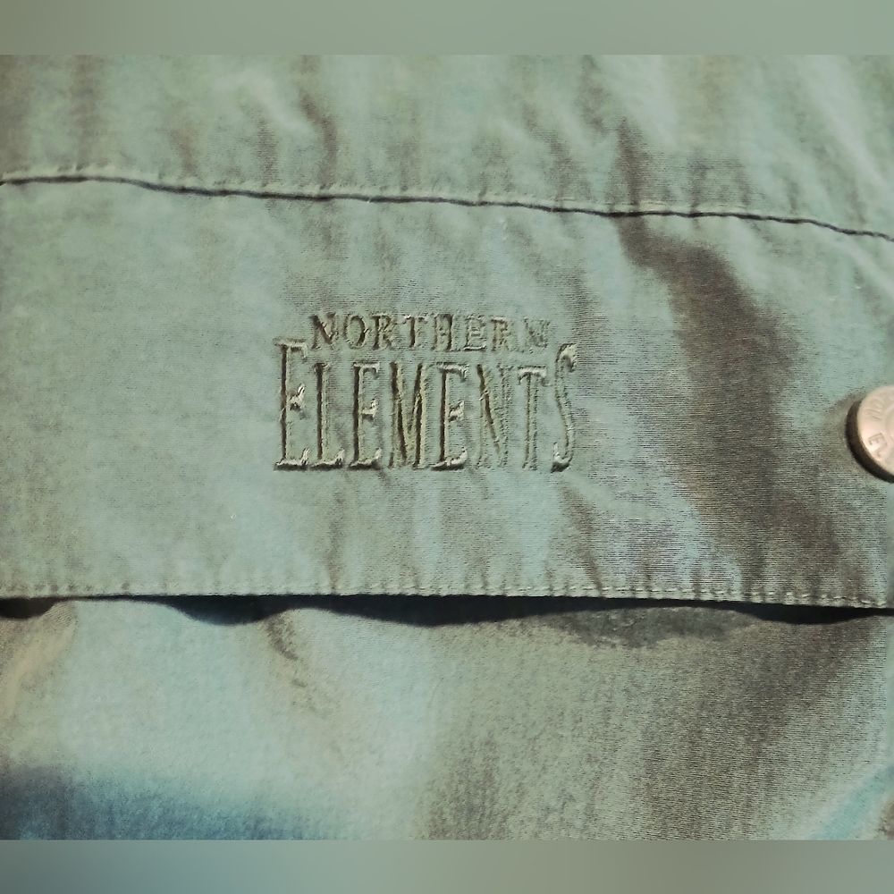 ​Vintage Northern Elements Cabin Essentials Fleece Lined Parka Jacket Navy/Green - Picture 5 of 14